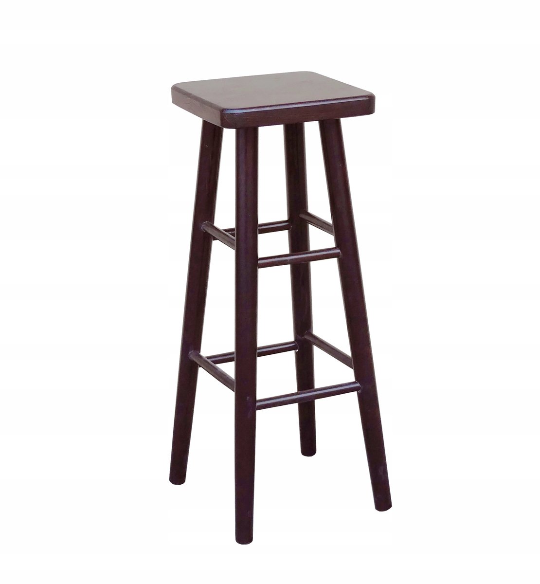 Houten Bar Kruk 80cm - Massief Beuken, Donkerbruin (Noten)