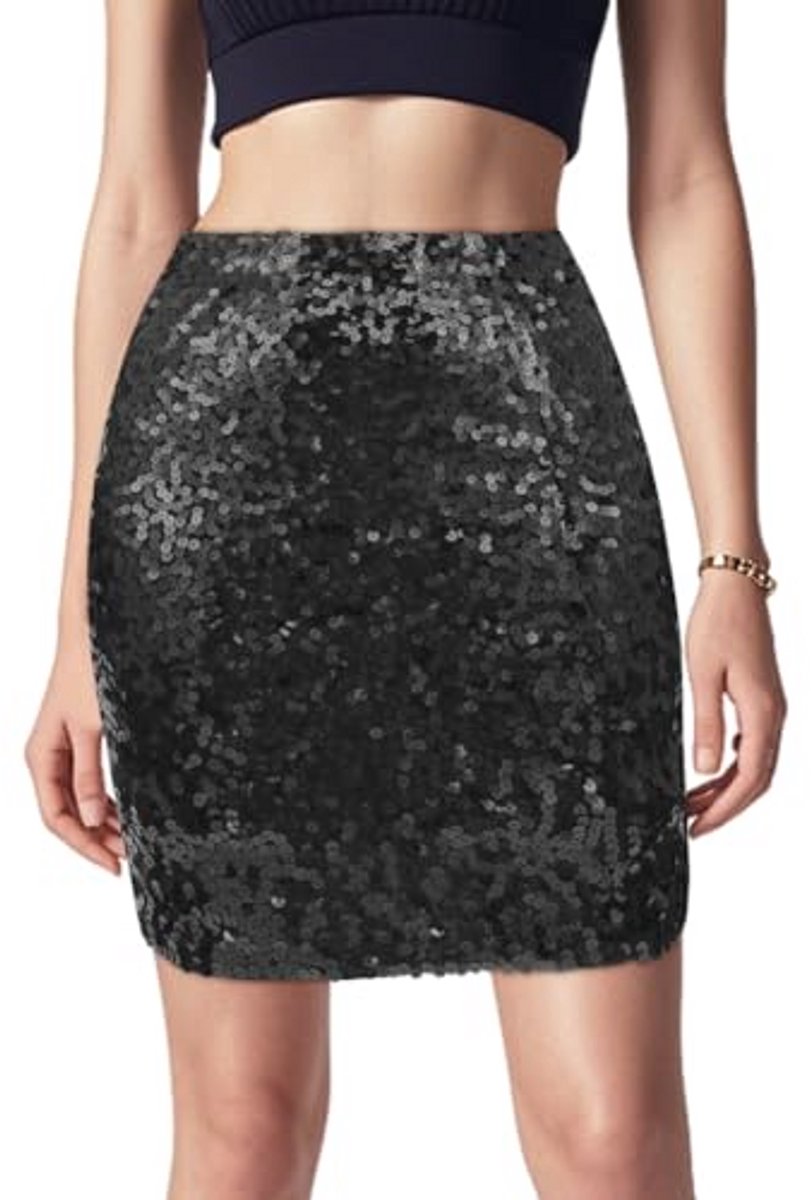 Elastische Minirrok voor Dames - Pailletten Casual