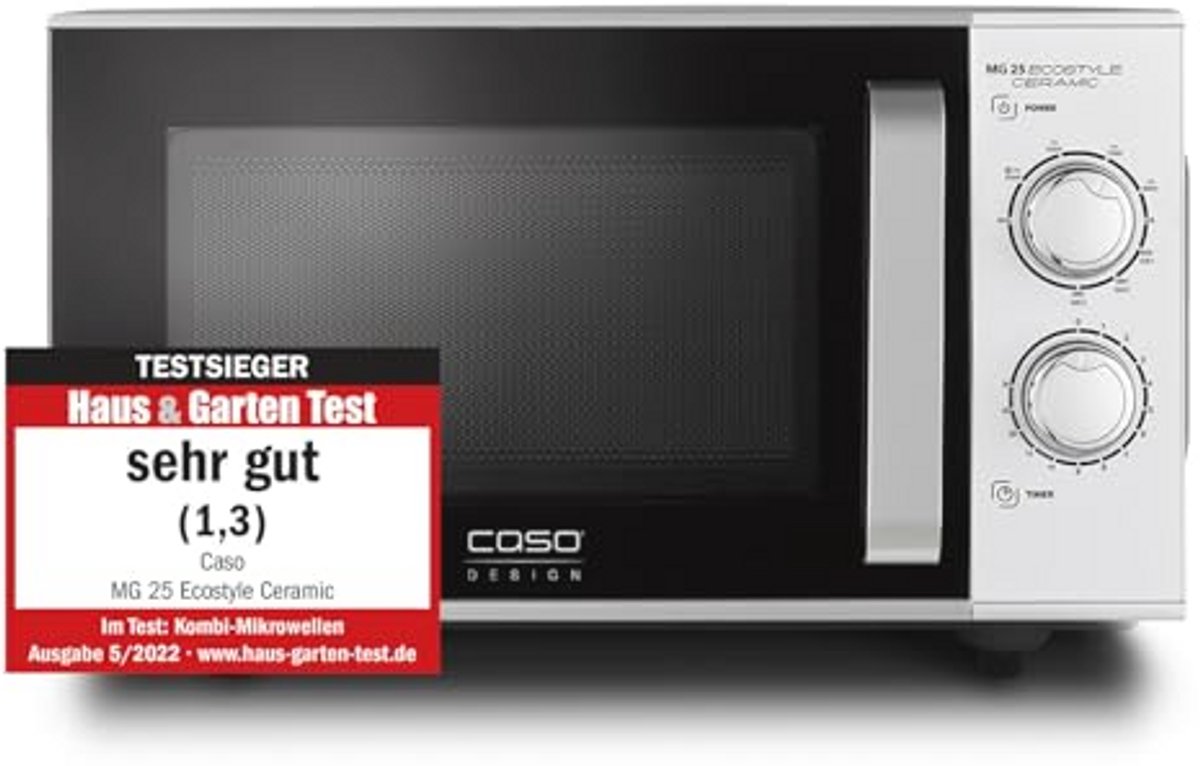 Testwinnaar Magnetron met Grill - 25 Liter Capaciteit, Keramische Bodem voor Gelijkmatige Verdeling, Koken op Twee Niveaus