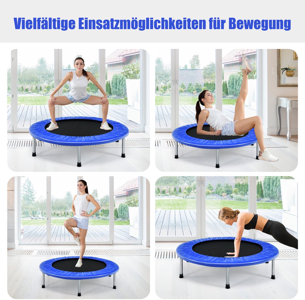 COSTWAY φ Mini-trampoline, 97 cm, opvouwbare trampoline, kindertrampoline tot 150 kg belastbaar, tuintrampoline, indoor- en outdoortrampoline voor kinderen en volwassenen — afbeelding 10