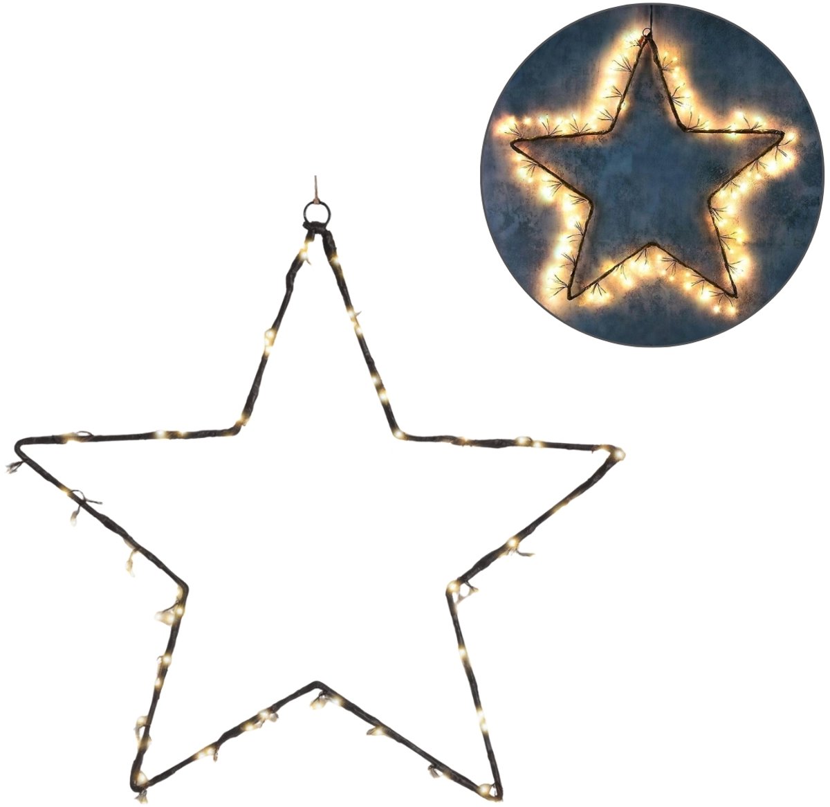 Ambiance Kerstverlichting met 120 LED's ster 40 cm