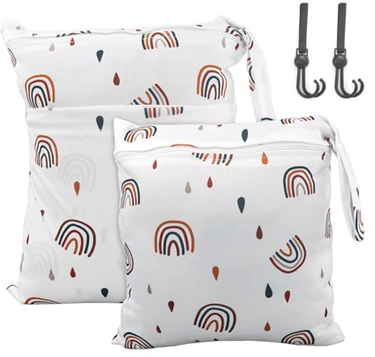 Natte Tassen Set voor Kleuterschool - 2 Stuks, Grote en Kleine Capaciteit, Gepersonaliseerd voor Baby's, Regenboogkleuren