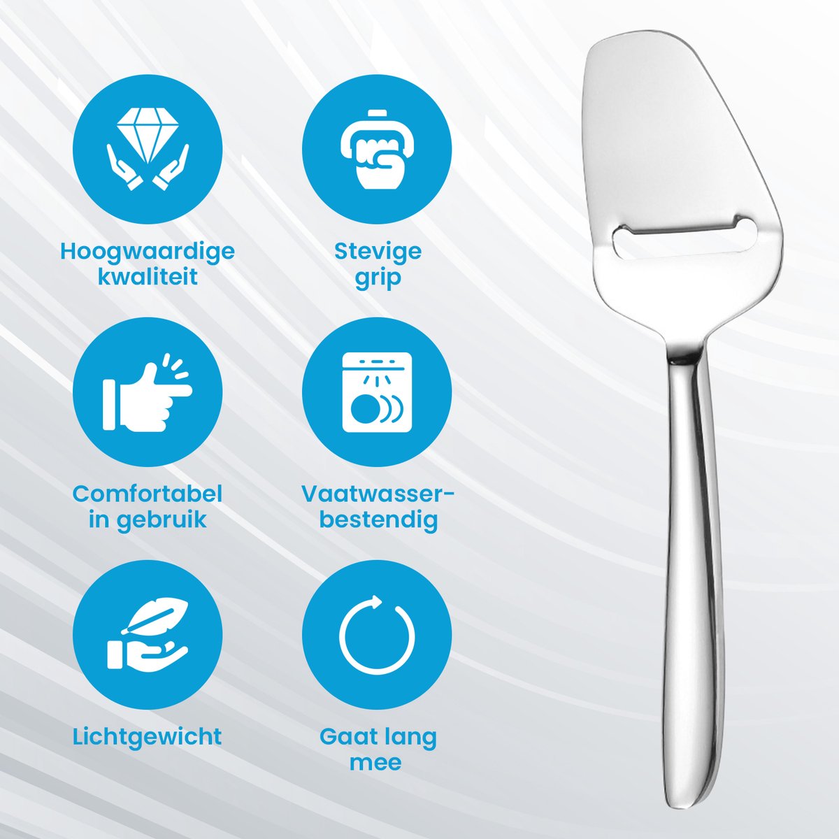 Kaasschaaf - Voor Belegen en Oude Kazen - RVS - Vaatwasserbestendig - Ergonomisch - Zilver — cadeau in Cadeau-ideeën - foto 5