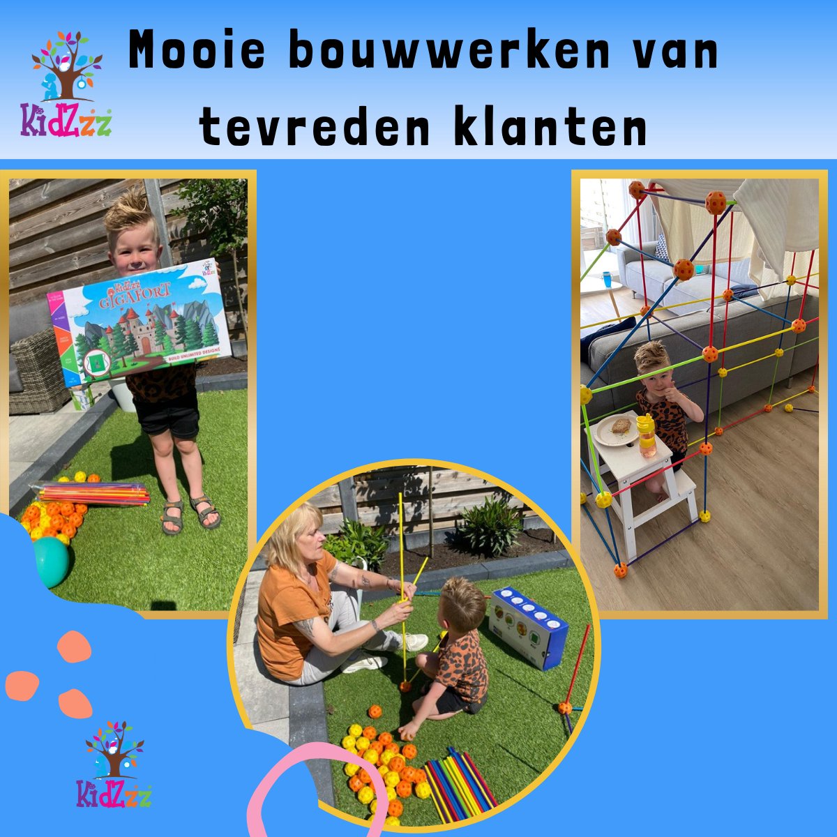 KidZzz® Gigafort XXL Uitbreidingsset - Bouw nóg grotere forten- Uitbreiding - Upgrade - Set met Extra lange Stokken - Extra grote Draagtas - Bouwspeelgoed - Hut bouwen - Speeltent - STEM speelgoed - Constructiespeelgoed - Bouwset - 45 onderdelen — afbeelding 25