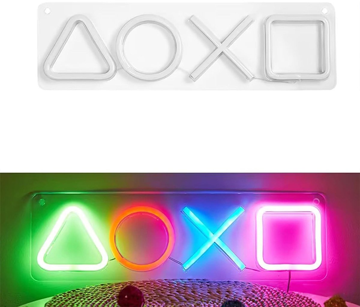 Neon Lamp - Game Controller Buttons - Staand - USB - Tafellamp - Neon Sign - Neon Verlichting - Neon Led Wandlamp