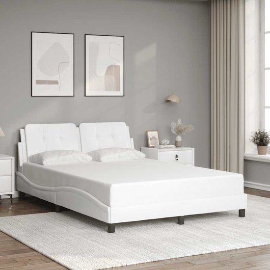 vidaXL-Bedframe-met-hoofdbord-kunstleer-wit-140x190-cm