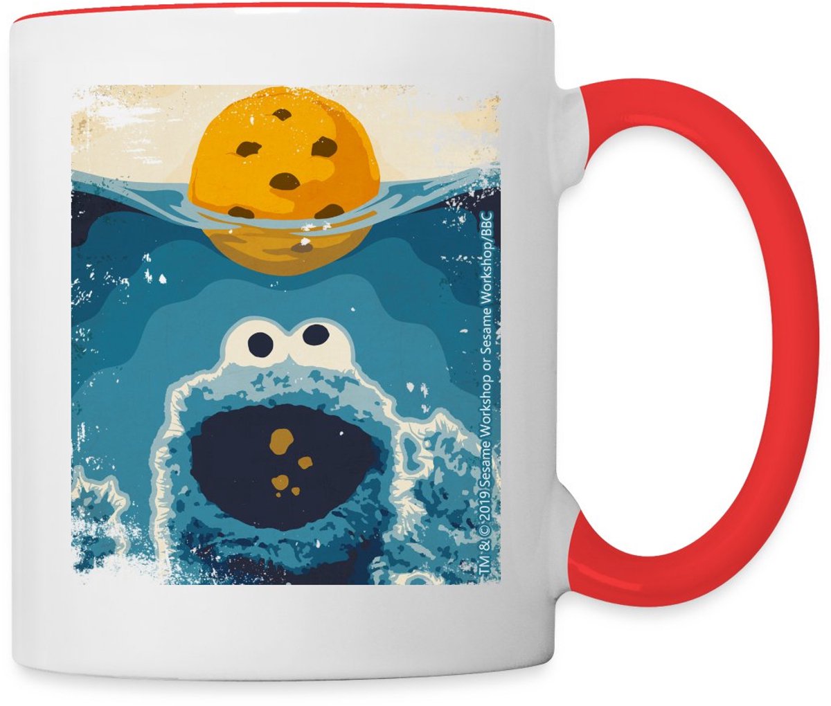 Sesamstraat Cookie Monster Haai Mok Tweekleurig