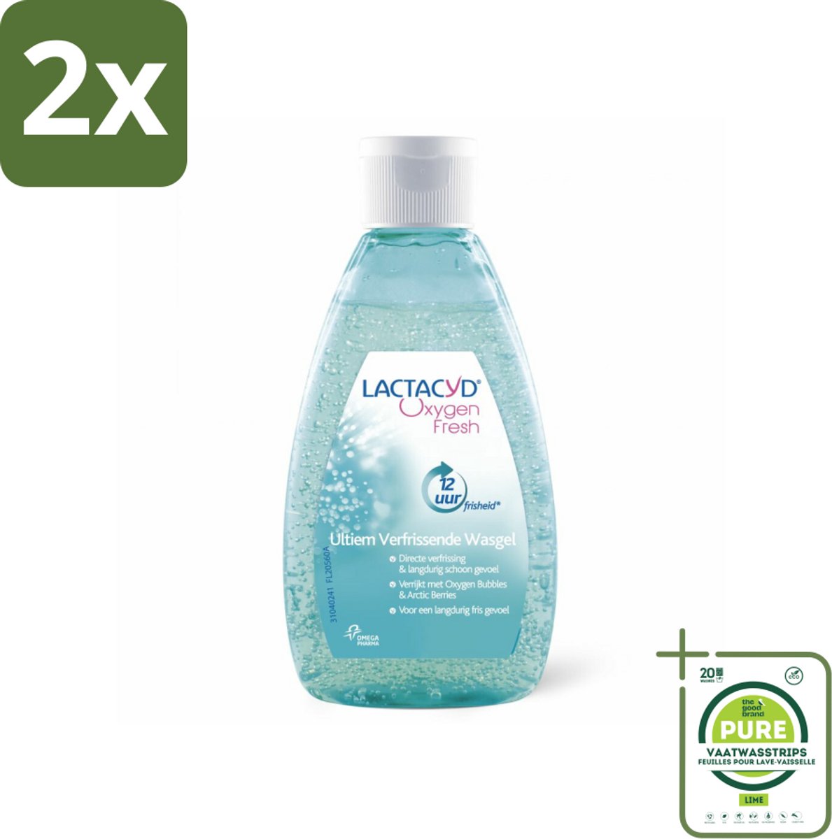 Lactacyd – Oxygen Fresh – Zeepvrij – 200 ml - Voordeelverpakking - 2 stuks - Intieme wasgel - Fris effect
