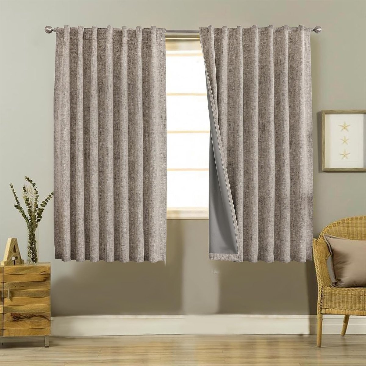 Unyqoos Ondoorzichtige gordijnen met linnenlook voor optimale warmte- en lichtregulatie