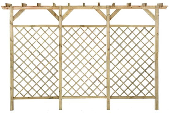 vidaXL Clôture de jardin avec treillis et pergola 300 x 50 x 200 cm Bois imprégné