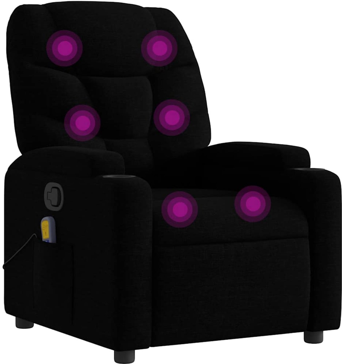 vidaXL - Massagestoel - verstelbaar - stof - zwart