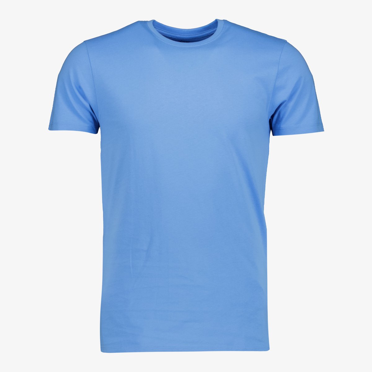 Unsigned heren T-shirt katoen ronde hals azuurblauw - Maat XXL