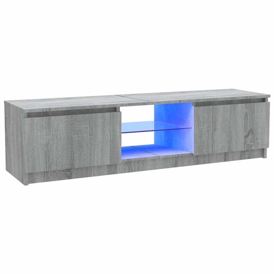 vidaXL TV avec éclairage LED Chêne Sonoma gris 120 x 30 x 35,5 cm