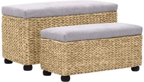 vidaXL Ensemble de vidaXL 2 pièces Seagrass Grey