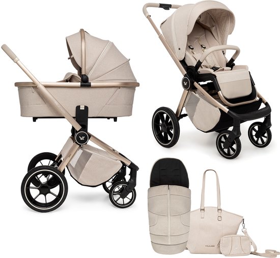 Muuvo Quick Boho Kinderwagen - 2-in-1 Set - Beige - Voorzien van hoogte adapters