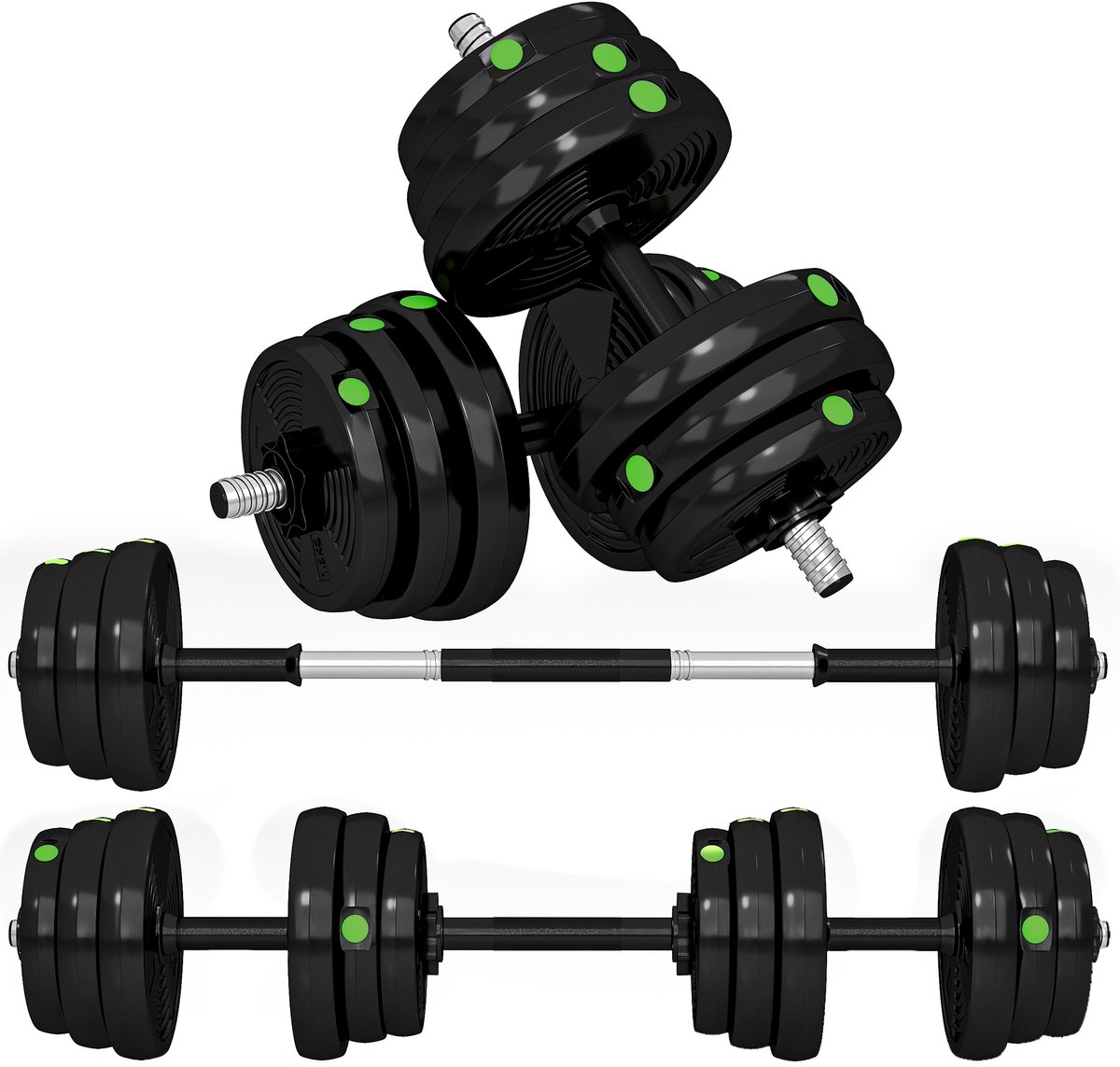 SPORTNOW Halter set Staal, Kunststof 105L x 20B x 20H cm Zwart+Groen