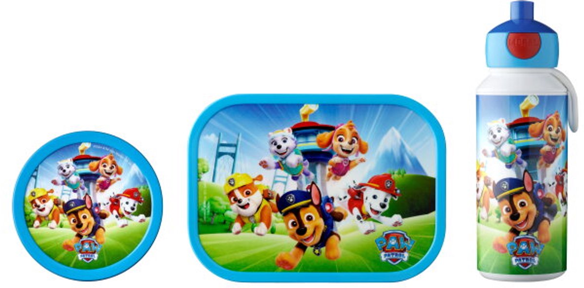 Mepal lunchset Campus – Broodtrommel Drinkbeker en Fruitbox – Lunchset voor kinderen – Paw Patrol Pups