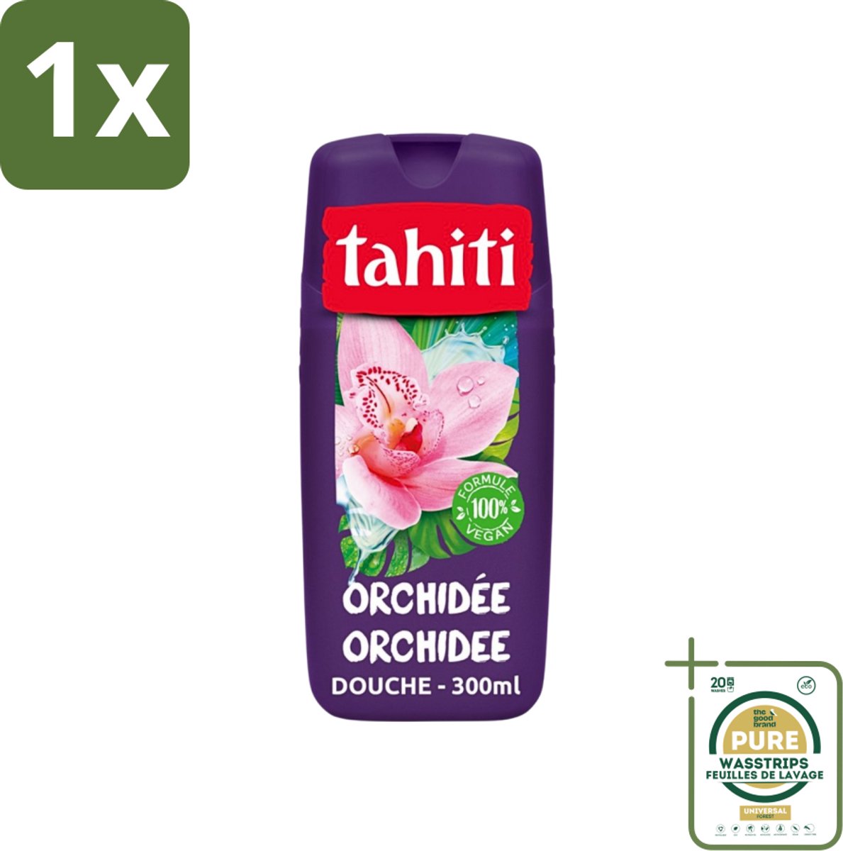 1 x Tahiti - Douchegel - Orchidee - 100% Vegan - 300 ml- Douchegel Orchidee - Orchidee Geur - Douchegel Voor Huid - Hydraterende Douchegel - Douchegel Voor Gevoelige Huid