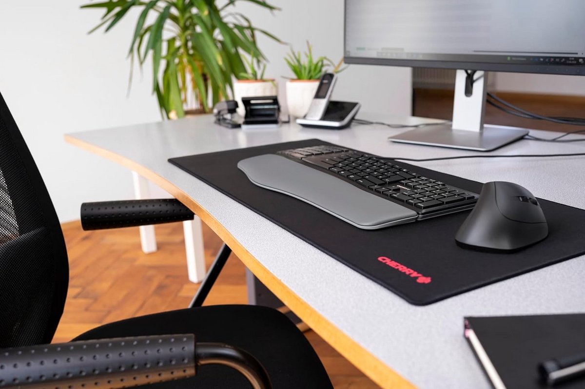 Ergonomisch Gebogen Toetsenbord met Memory Foam Polssteun - Bedraad QWERTY Lay-out