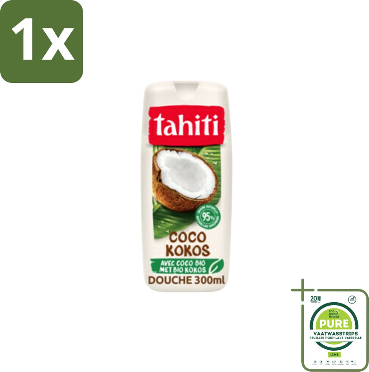 1 x Tahiti – Douchegel – Coco - 315 ml - Douchegel Kokos - Kokosgeur - Tropisch - Ontspannen Douche - Huid Verzorgen