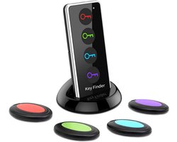 Ynkkvre - Draadloze Sleutelzoeker – Sleutelvinder – Keyfinder Set – Spoorapparaat voor Sleutels-Telefoon-Portemonnee – 4-delig set met directe rf-verbinding – Luide 80 dB zoektoon & led-zaklamp