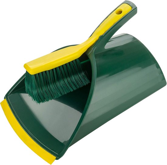 Stofblik extra groot, groen met veger