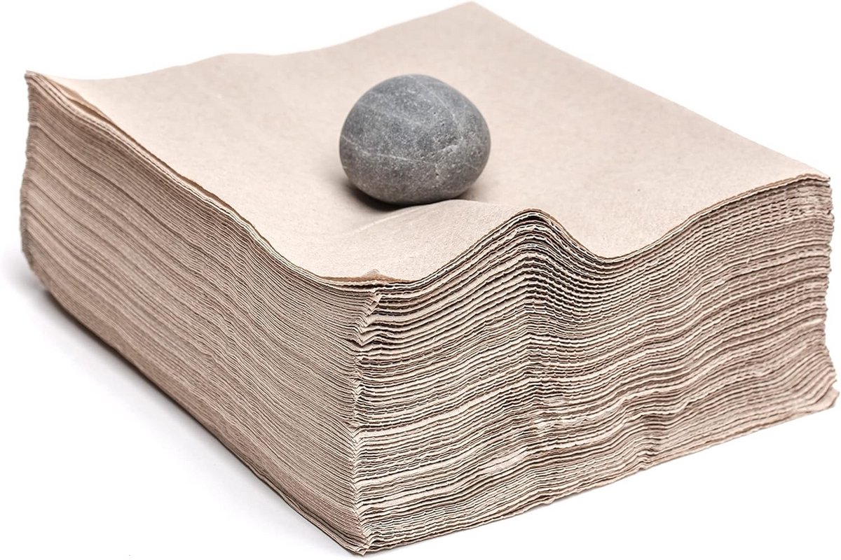100 Papieren Servetten 33x33 cm Milieuvriendelijk en Biologisch Afbreekbaar