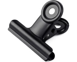 Set van 10 Grote Zwarte Bulldog Clips (90mm) - Sterke Metalen Klemmen voor Foto's, Documenten en Keuken