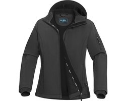 BUBW® Dames Outdoorjas - Softshell Jas 4 Seizoenen - Waterdicht - Windstopper Windjack - Waterafstotend - Zon Beschermend - Outdoor - Zwart - Maat XL