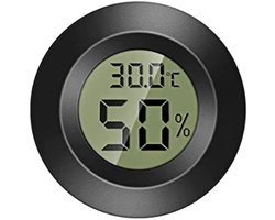Digitale Thermo Hygrometer, Luchtvochtigheidsmeter Voor Binnenshuis, LCD-display, Temperatuur- En Vochtigheidsmeter Voor Dierenverblijven, Reptielenthermometer, Geschikt Voor Vochtkasten, Kassen, Tuinen En Wijnkelders-Zwart