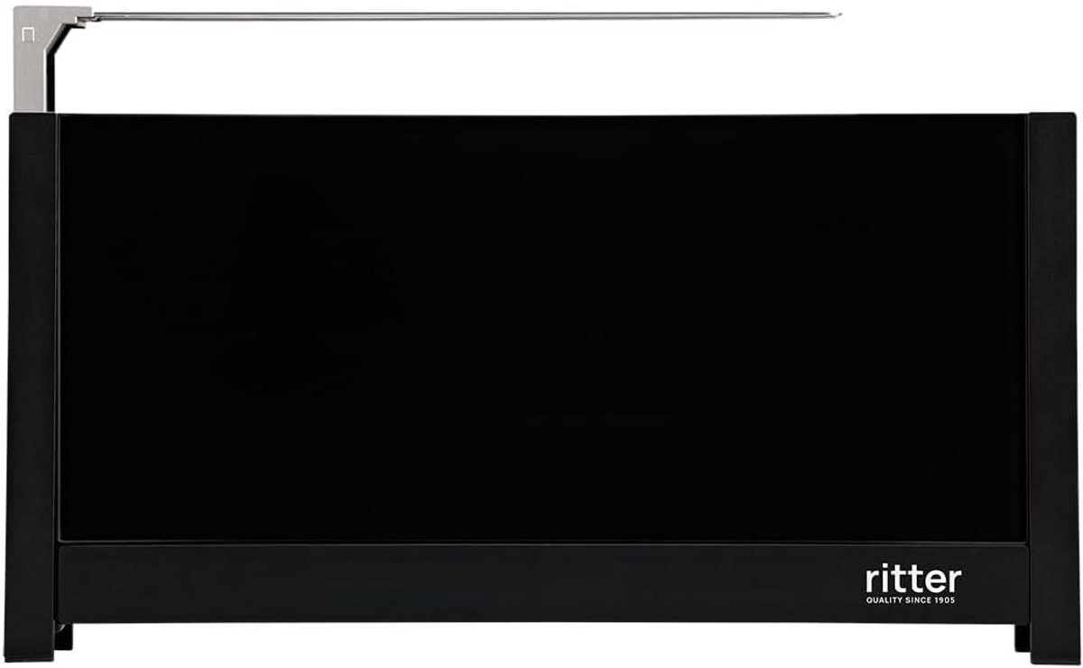 Lange Sleuf Broodrooster Zwart met Glazen Zijpaneel en LED Display