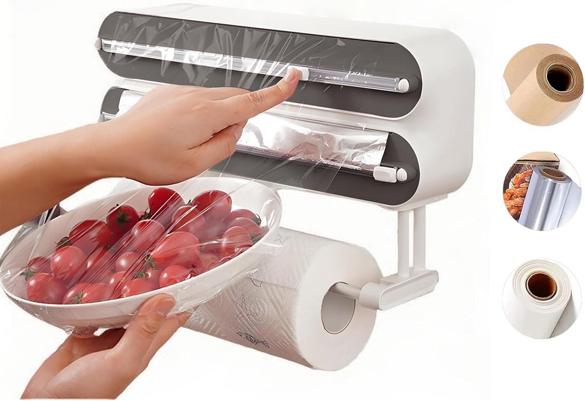 Magnetische Foliedispenser met Snijder voor Aluminiumfolie en Vershoudfolie