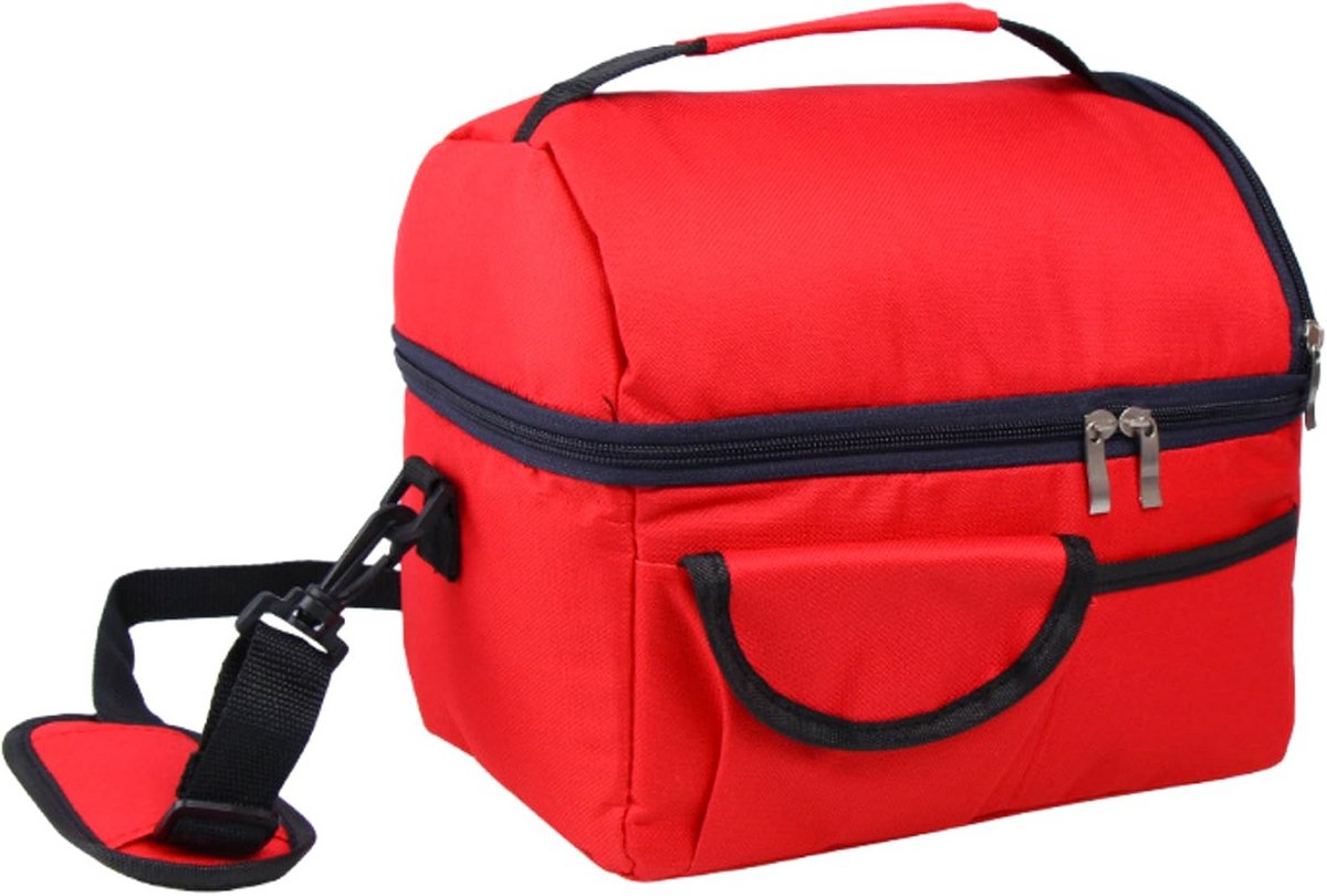 Grote Koeltas Oxford Waterdicht voor Picknick, Kamperen & Reizen (Rood)