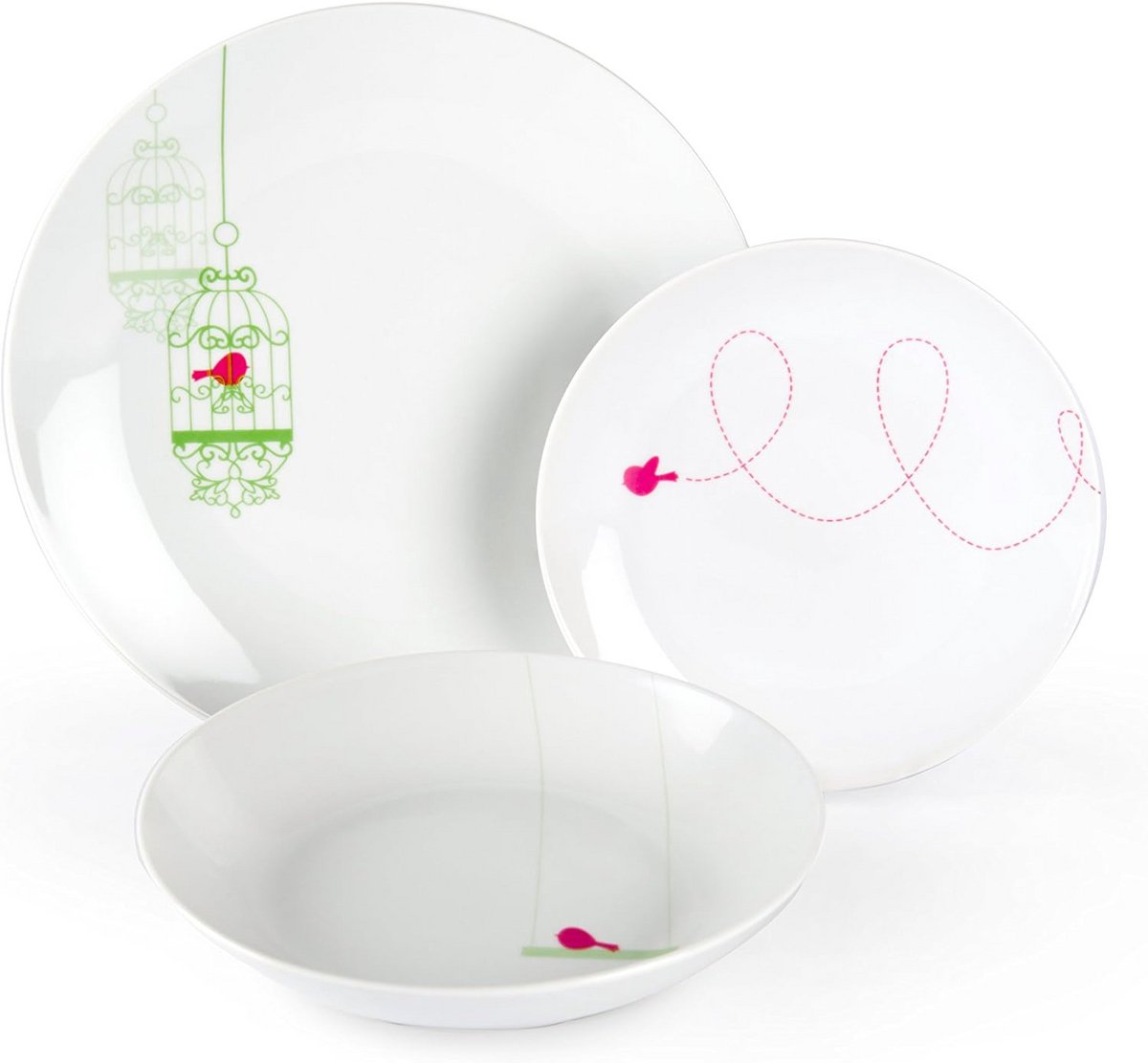 18-Delige Witte Porseleinen Servies Set voor 6 Personen