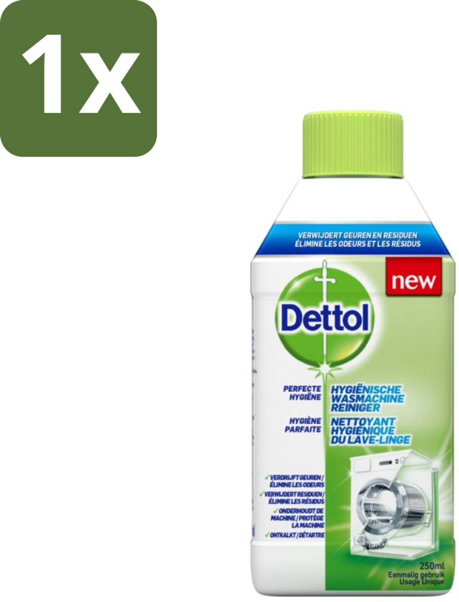 1 x Dettol - Wasmachine Reiniger - Eenmalig Gebruik - 250 ml - Wasmachine Reiniger - Wasmachine Reinigen - Wasmachine Hygiëne - Wasmachine Reiniging - Wasmachine Geur