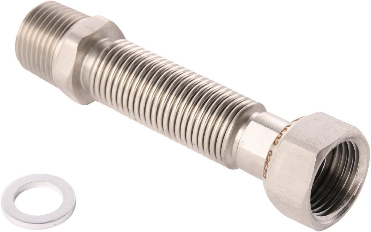 Flexibele RVS Aansluitbuis 1/2 Inch Verstelbaar (200-410 mm) Voor Water & Verwarming