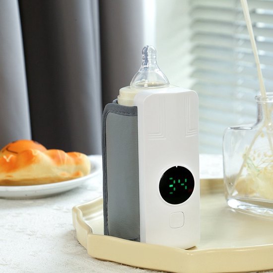 Draagbare flessenwarmer, handig om mee te nemen onderweg, 6 temperatuurinstellingen voor snelle verwarming en nauwkeurige temperatuurregeling, 18 watt. van Merkloos — afbeelding 2