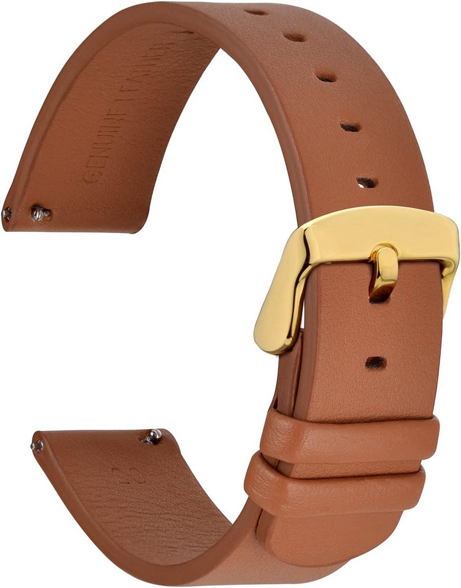 Dunne Platte Horlogebanden Leer voor Heren en Dames - Reservebanden 18mm, 20mm, 22mm