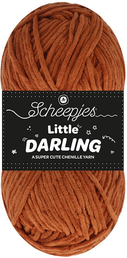 Fil chenille Scheepjes Little Darling marron, 50g/90m.