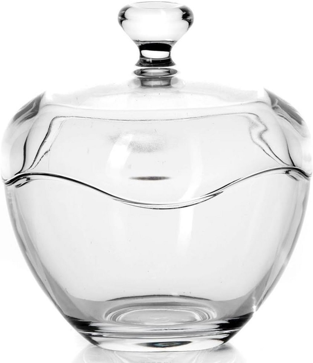 Glazen Pot met Deksel - 14 cm Hoog, 13 cm Diameter - Transparant