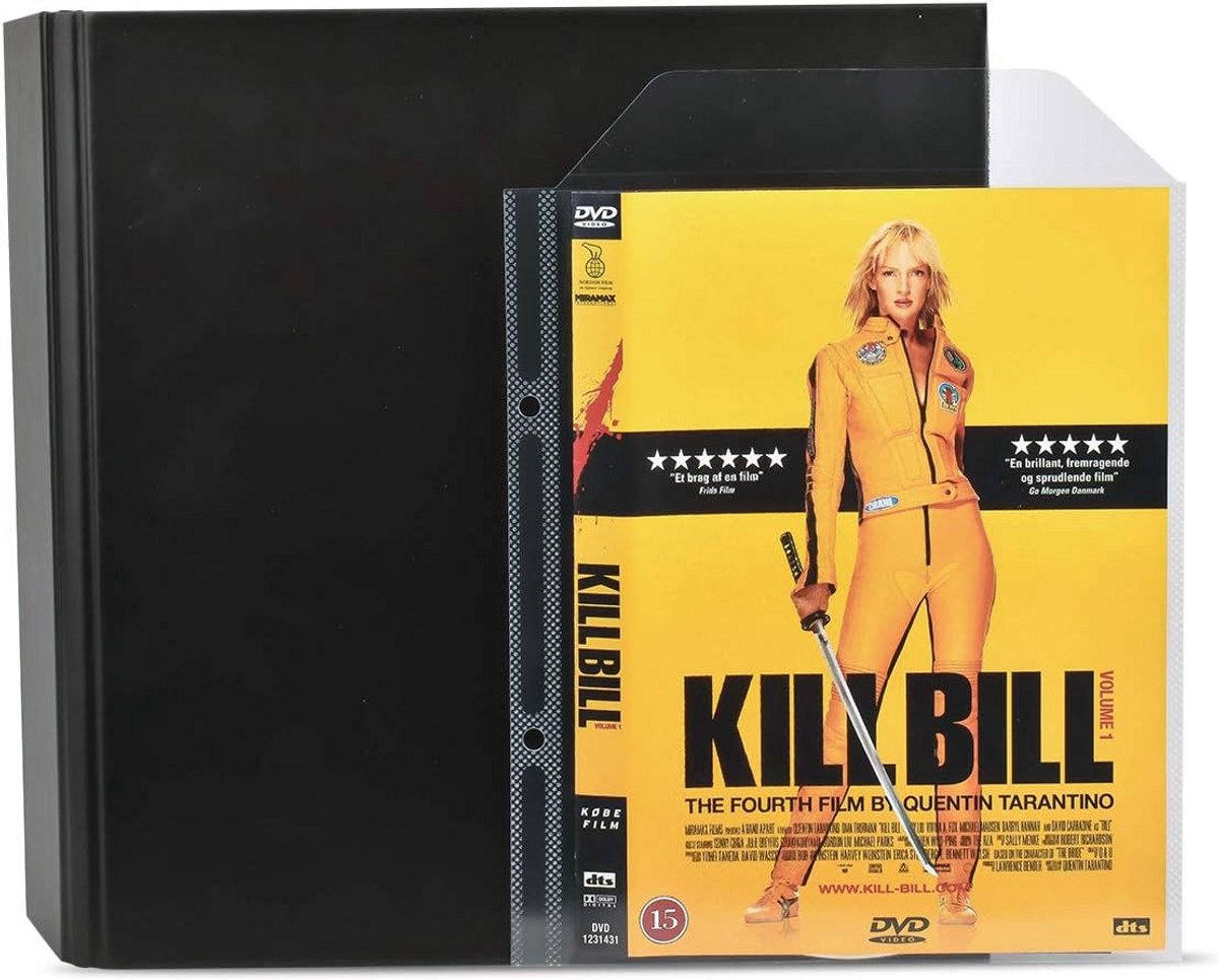 100 DVD-zakjes en 4 DVD-mappen - Transparant/Zwart DVD-opslagpakket