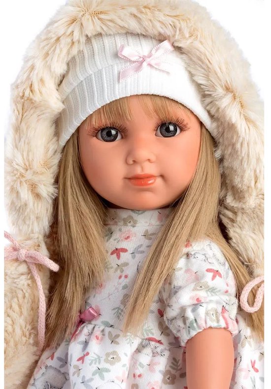 Llorens Babypop Elena - 35 cm met hoed, sokken, jurk en vest - 3+ jaar van Llorens — afbeelding 5