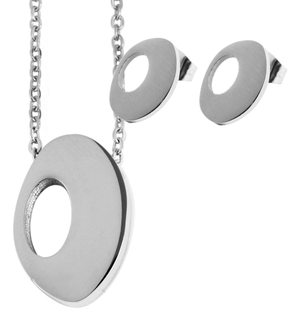 AKZENT Akzent dames sieradenset Christa sieradenset van roestvrij staal, ketting 43 + 5 cm met hanger +