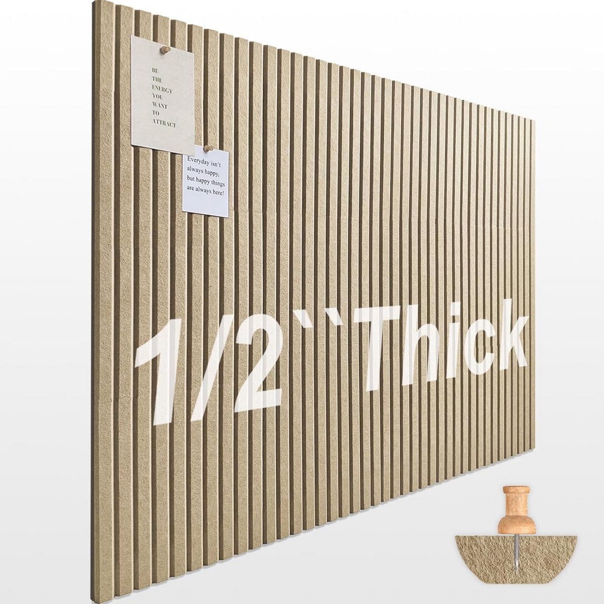 Grote kurkplanken voor muren - 122 x 91 cm en 1/2 inch dik - Set van 12 vilten wandtegels 