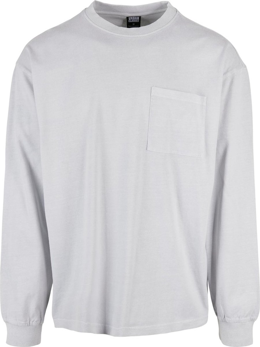 Urban Classics Longsleeve shirt -S- Pigment Dyed Pocket Grijs