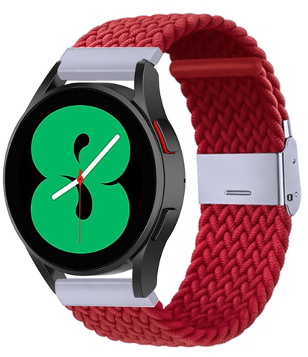 By Qubix - geschikt voor Huawei Watch 5 - 42mm - Braided nylon bandje - Rood