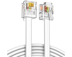 ADSL RJ11 Telefoonkabel 5m - Hoge Snelheid Internet Kabel voor Router en Modem