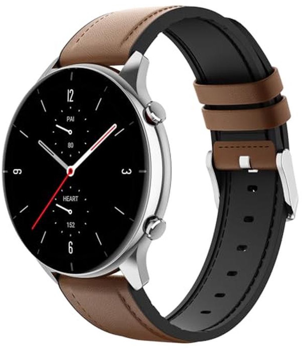 Hybride Leren Siliconen Armband 22 mm voor Smartwatch