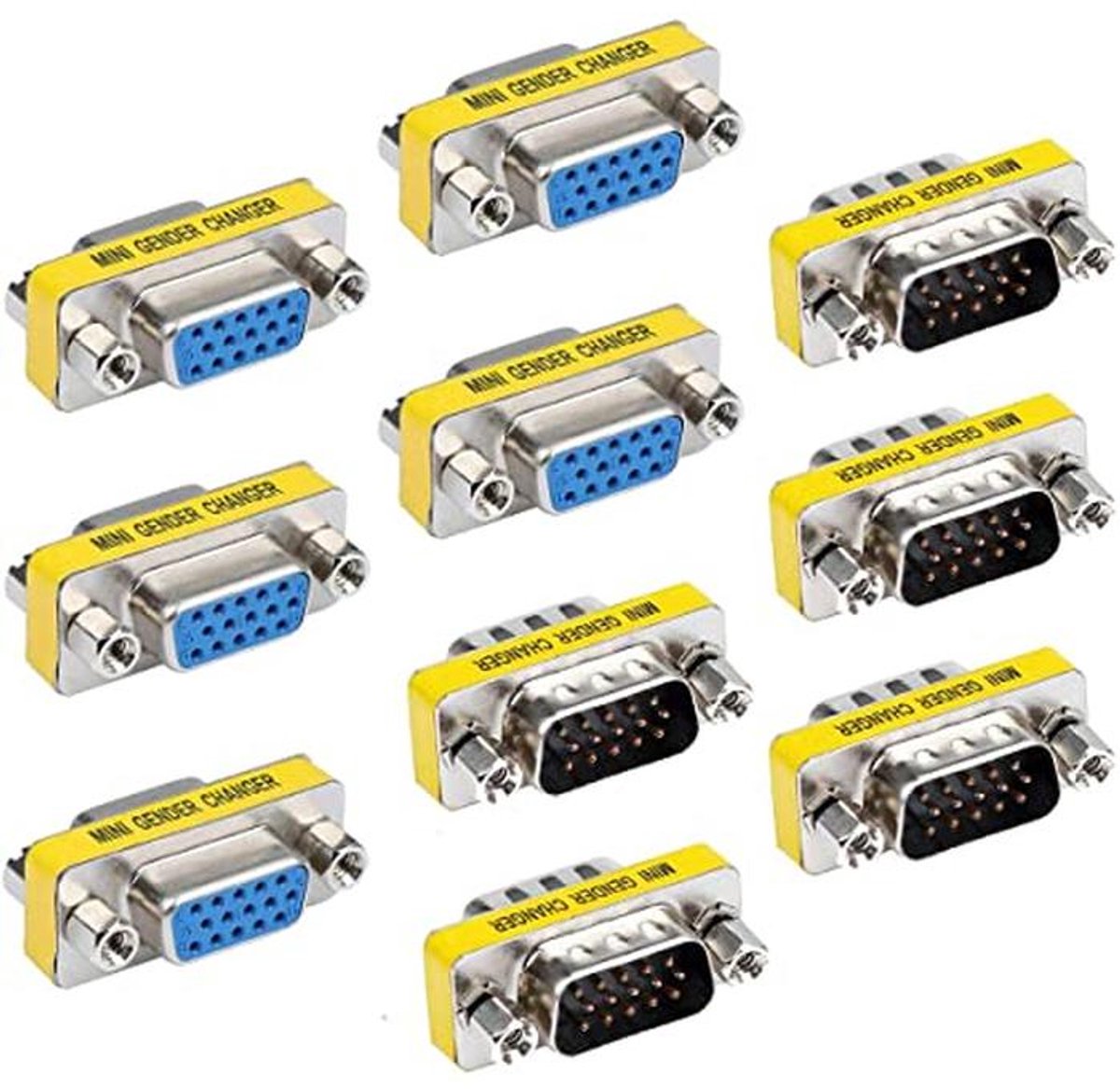 VGA Koppeling 10 Stuks 15 Pin Gender Changer Man/Vrouw Adapter