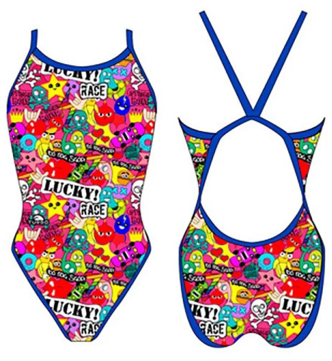 Turbo Lucky Race Zwemkleding Veelkleurig XL Vrouw Pink